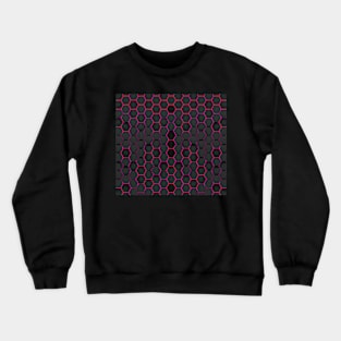 Hexagons pattern black, red and purple Crewneck Sweatshirt